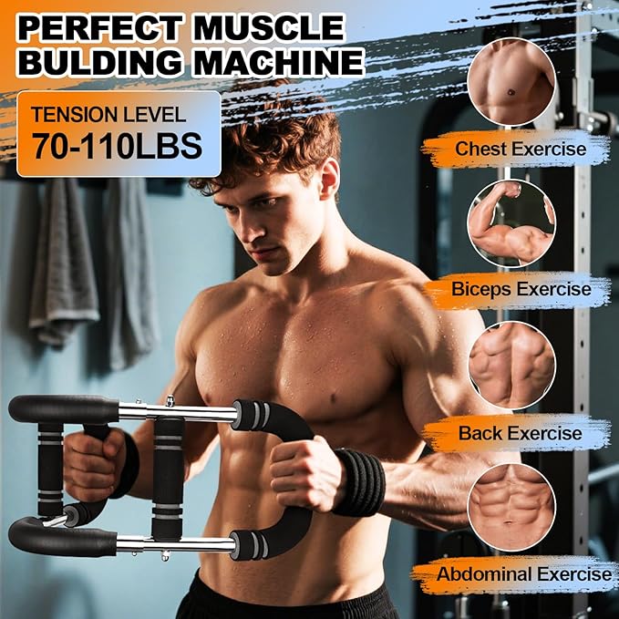 Twister Arm Trainer, 20-60lbs Adjustable Resistance Arm Trainer for Men&Women, Chest Workout Equipment Exercise Equipment for Home, Build Chest Clip Muscle Arm Strength Portable Workout Equipment