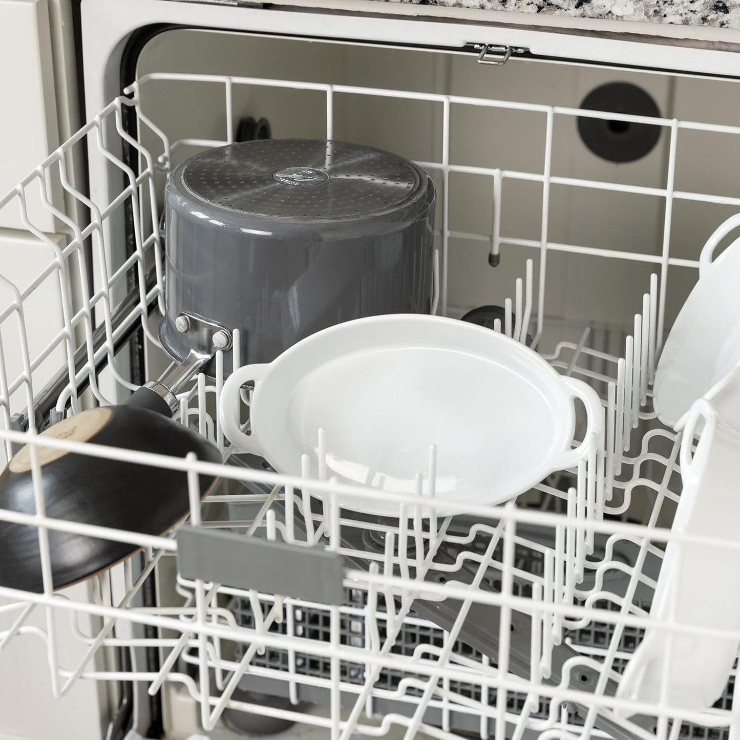 Oval Au Gratin Baking Dishes for Oven Safe and Microwave Cooking and Baking, 4 Pc. Set, Heat Resistant Ceramic with Handles for Serving, Small Mini Casserole Dish, 8" x 5", 16 oz, White