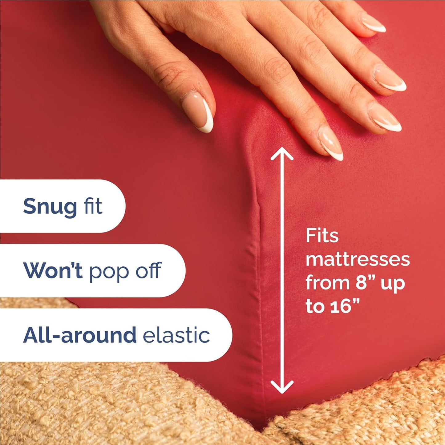 Full Size 4 Piece Sheet Set - Comfy Breathable & Cooling Bed Sheets Set - Hotel Luxury Bedding for Women, Men, Kids, Teens, Boys and Girls - Deep Pockets, Ultra-Soft & Wrinkle Free - Oeko-Tex - Red