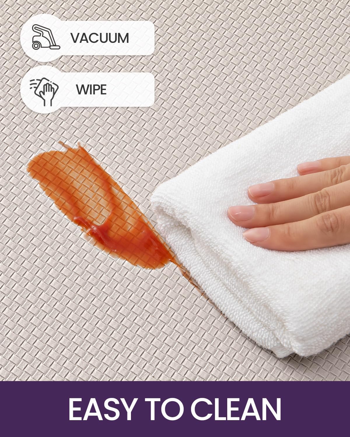 DEXI Kitchen Floor Mats Cushioned Anti Fatigue, 23x86, Large Long Standing Runner Rug Waterproof, Comfort Memory Foam Padded for Front Sink Laundry, Beige White