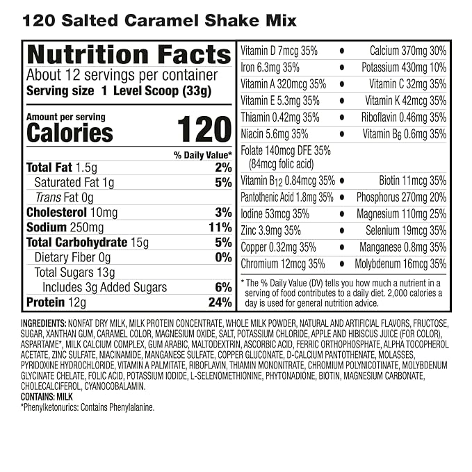 HMR 120 Shake Meal Replacement Powder | Salted Caramel Shake Mix to Support Healthy Weight Loss | 12g of Protein | Nutritional Drink | Low Calorie Food | 12 Servings