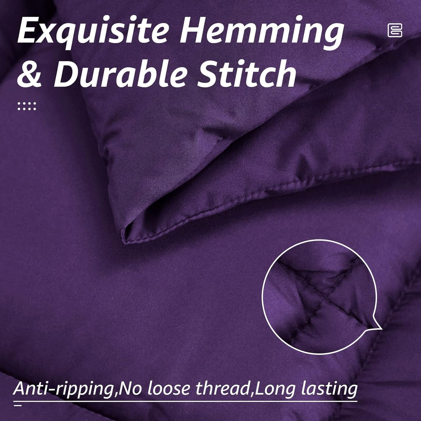 HYLEORY All Season King Size Bed Comforter - Cooling Down Alternative Quilted Duvet Insert with Corner Tabs - Winter Warm - Machine Washable - Purple