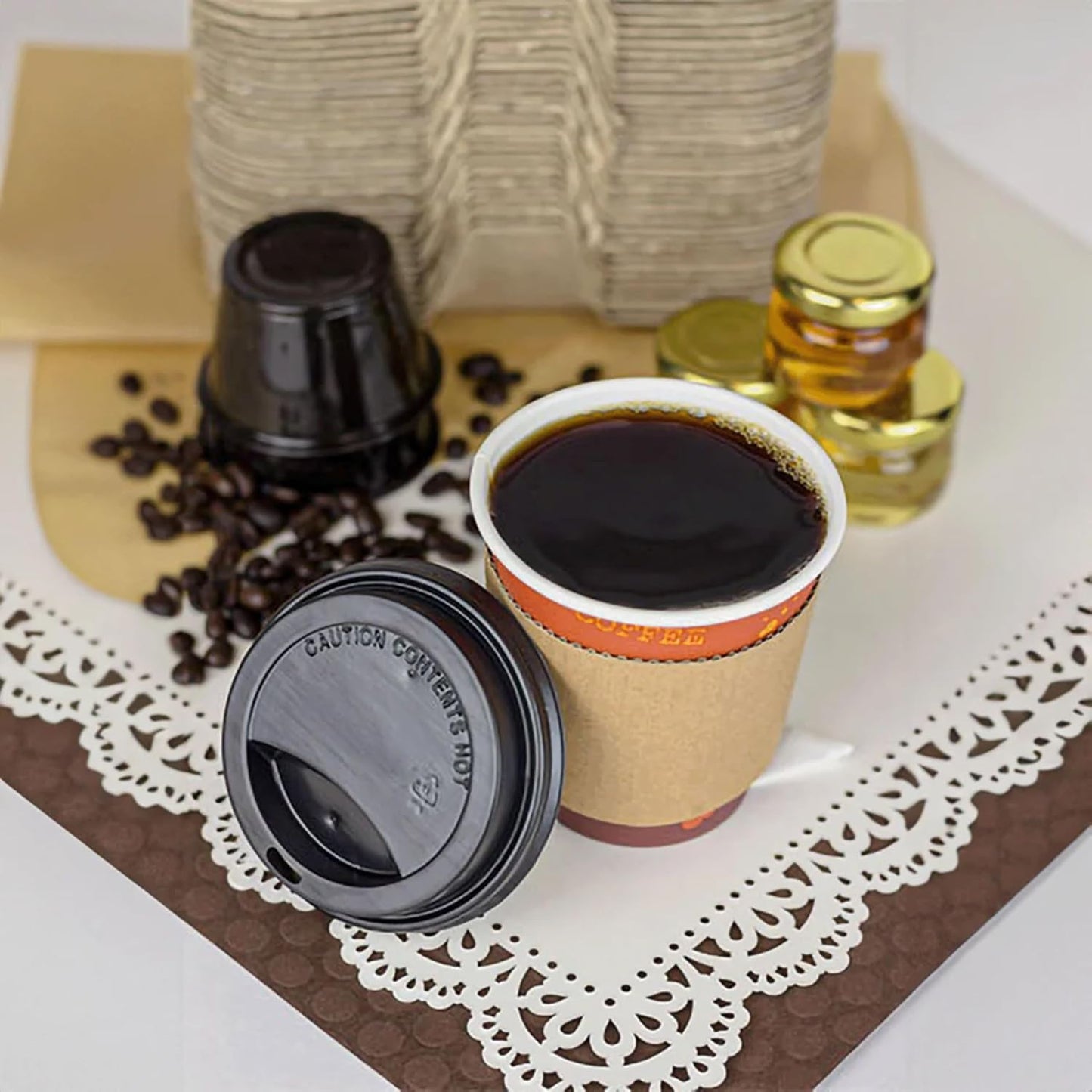 Karat 10 oz Paper Hot Coffee Cups [1000 ct] Disposable, Leak-Resistant Double Poly-Lined Cups for Hot Beverages, 90mm (C-K510)