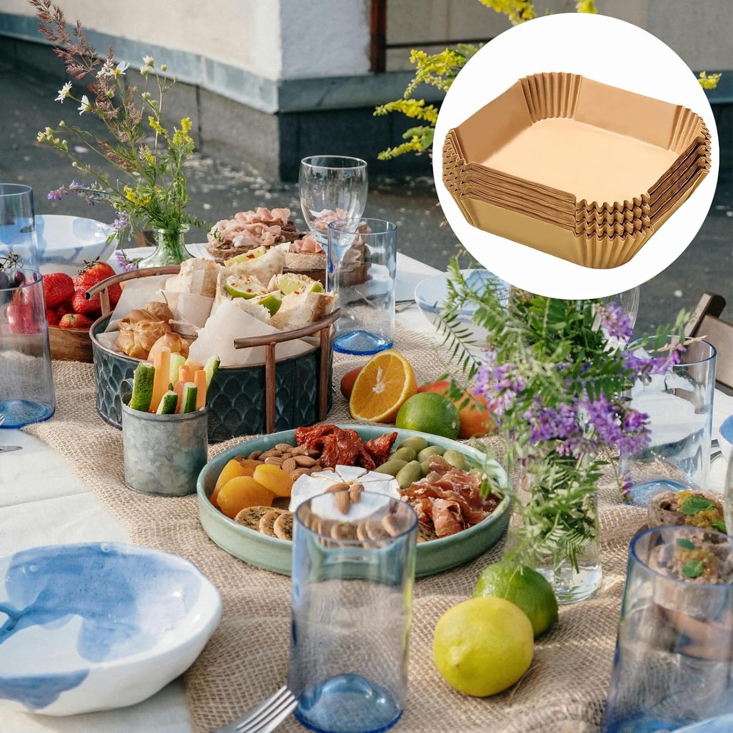 200PCS Air Fryer Liners Disposable,Victoyaw 9 Inch Square Air Fryer Parchment Paper Liners for 5-8QT Air fryer,Non-Stick Waterproof Airfryer Paper Liner