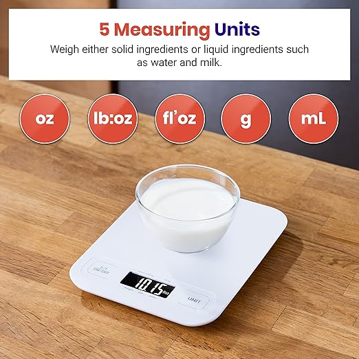 Etekcity Food Kitchen Scale, Digital Mechanical Weighing Scale, Grams and Ounces for Weight Loss, Baking, Cooking, White