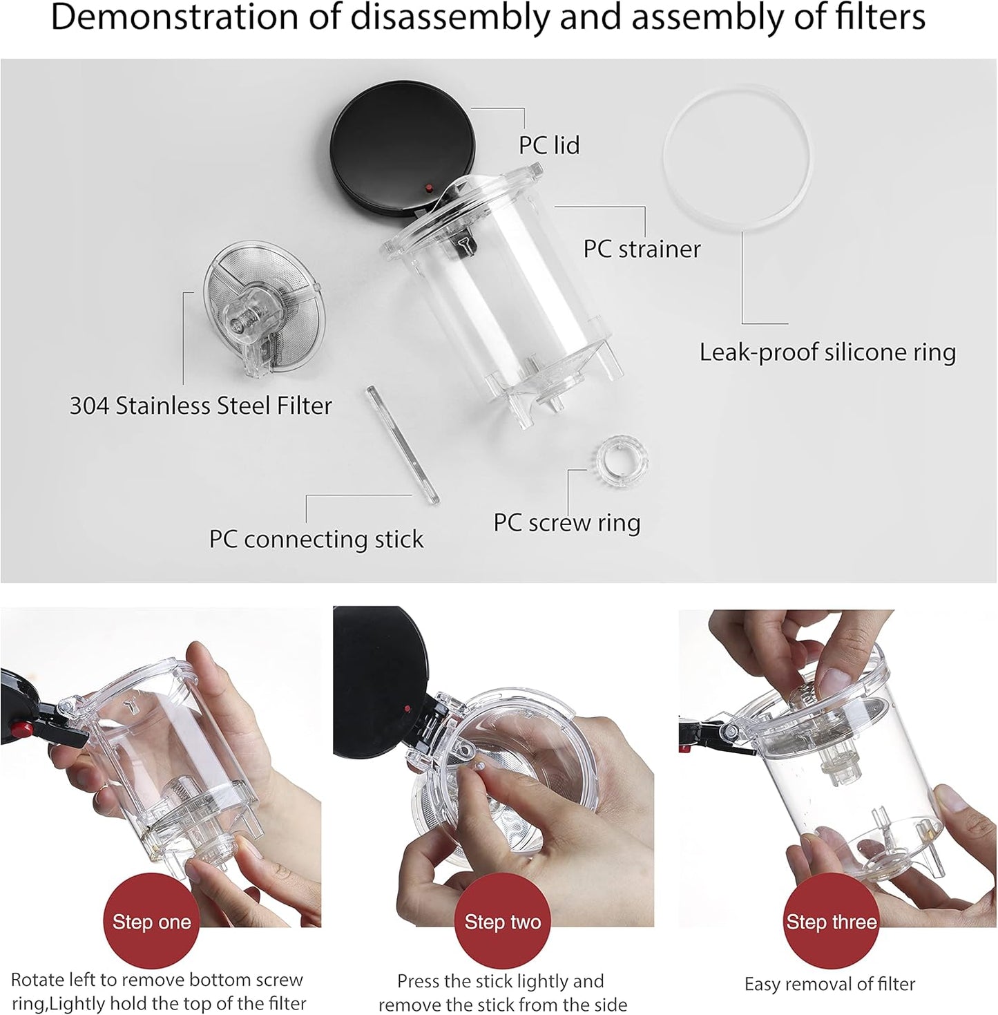 CNGLASS Glass Teapot with Removable Infuser,30.5oz Clear Tea Kettle with One Button Press to Filter the Tea Soup,Loose Leaf and Blooming Tea Maker