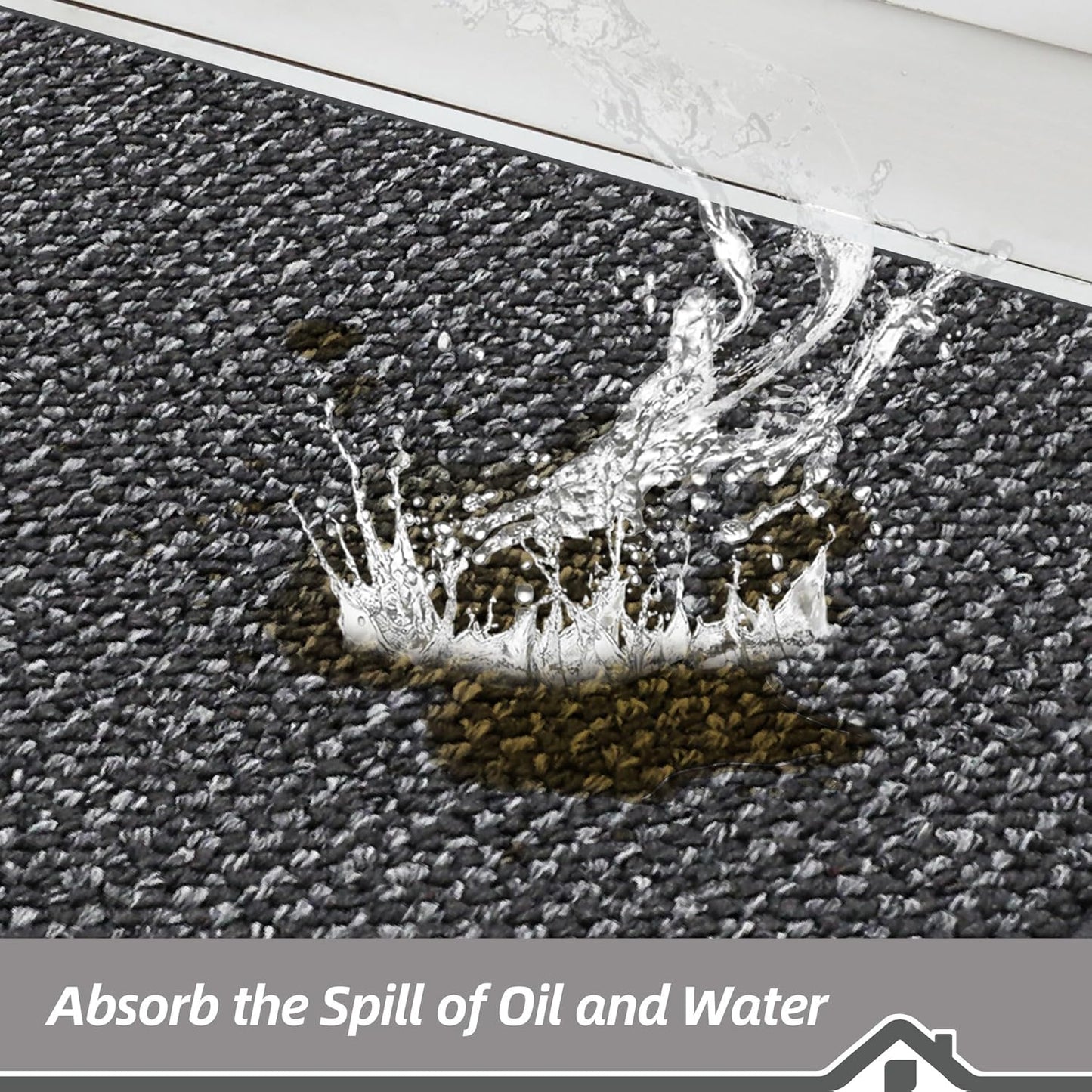 BEQHAUSE Kitchen Rugs 32"x48", Non-Slip Kitchen Mats for Floor, Super Absorbent and Stain Resistant Kitchen Rugs, Machine Washable Rugs for Kitchen, Hallway, Laundry & Sink, Charcoal