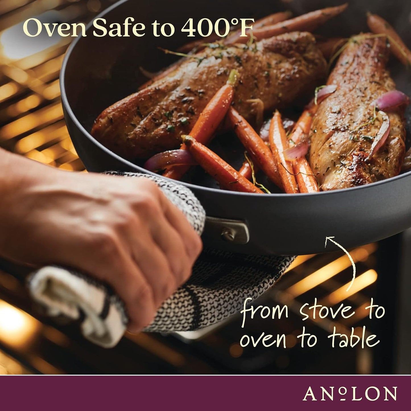 Anolon Advanced Home Hard Anodized Nonstick Sauté Pan with Helper Handle and Lid, 5 Quart - Moonstone