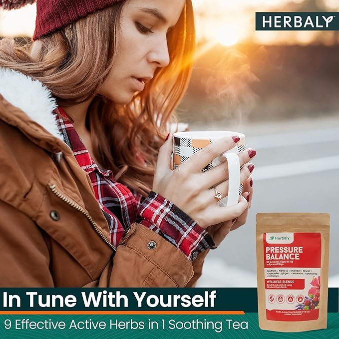 Herbaly Heart Functional Tea - 9 Superherbs - Natural, Organic, Non-GMO, Caffeine-Free, Sugar Free - 2 Pack, 60 Pyramid Tea Bags