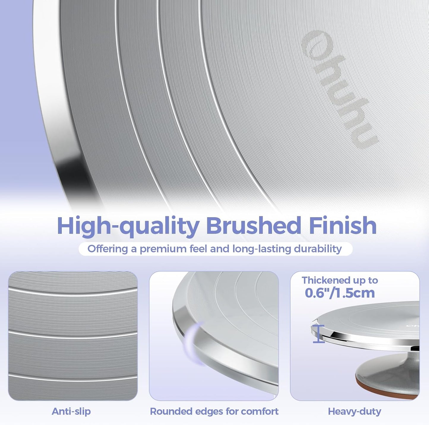 Ohuhu Cake Stand, Aluminium 12''Cake Turntable Decorating Bakery Supplies - BPA-Free Frosting Spinner Rotating Revolving Lazy Susan Mothers Day Gifts