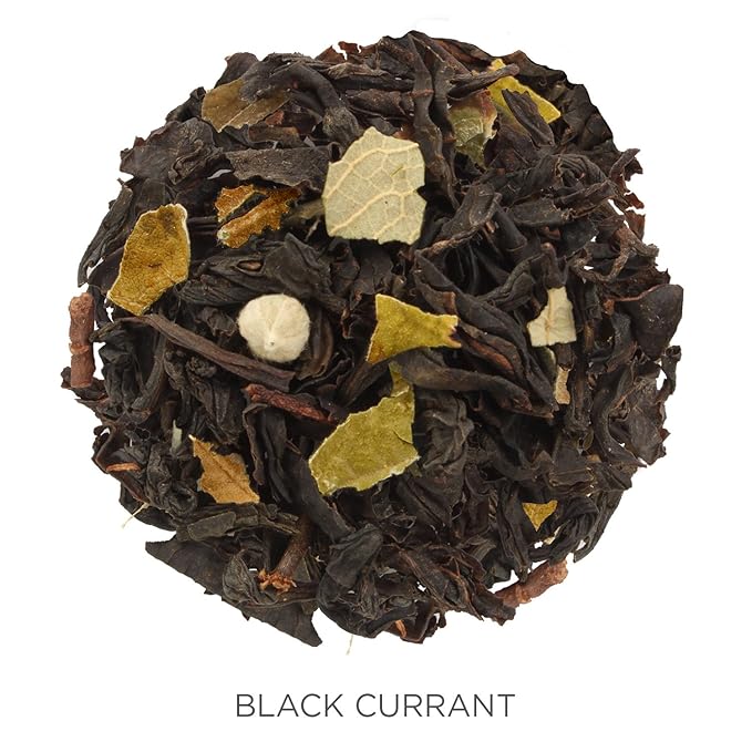 Tea Forte Black Currant Premium Organic Loose Leaf Caffeinated Black Tea Blend Canister, Makes 35-50 Cups