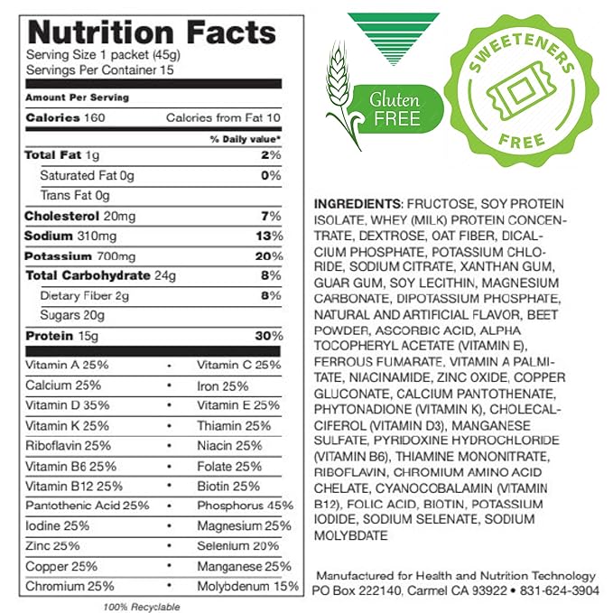 Strawberry Meal Replacement Powder | High Protein with 15G Whey & Soy Isolate | GLP-1 Booster | Best for Lean Shakes for Weight Loss in Women & Men | No Artificial Sweeteners (15 Servings)