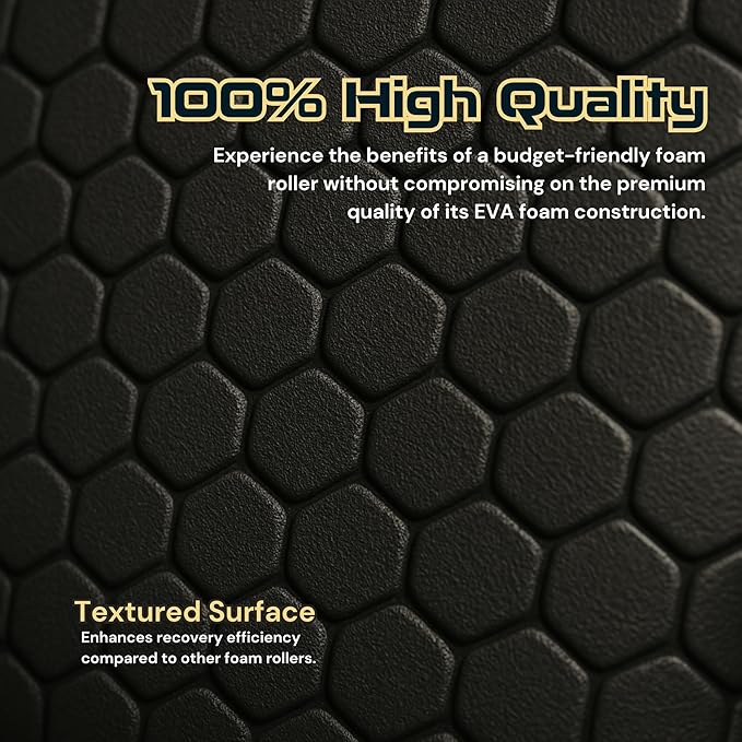 FitNation Foam Roller – High-Density Foam Muscle Roller – Textured Foam Rollers for Muscle Massage, Stretching, Pilates, Yoga