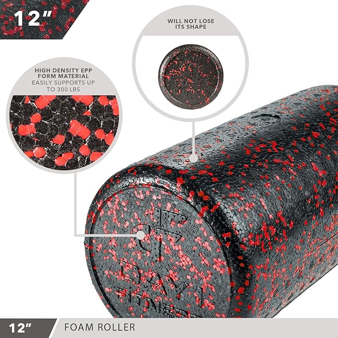 High-Density Round Foam Rollers - 4 Size and 8 Color Options - Massage Rollers for Stretching, Deep Tissue and Myofascial Release