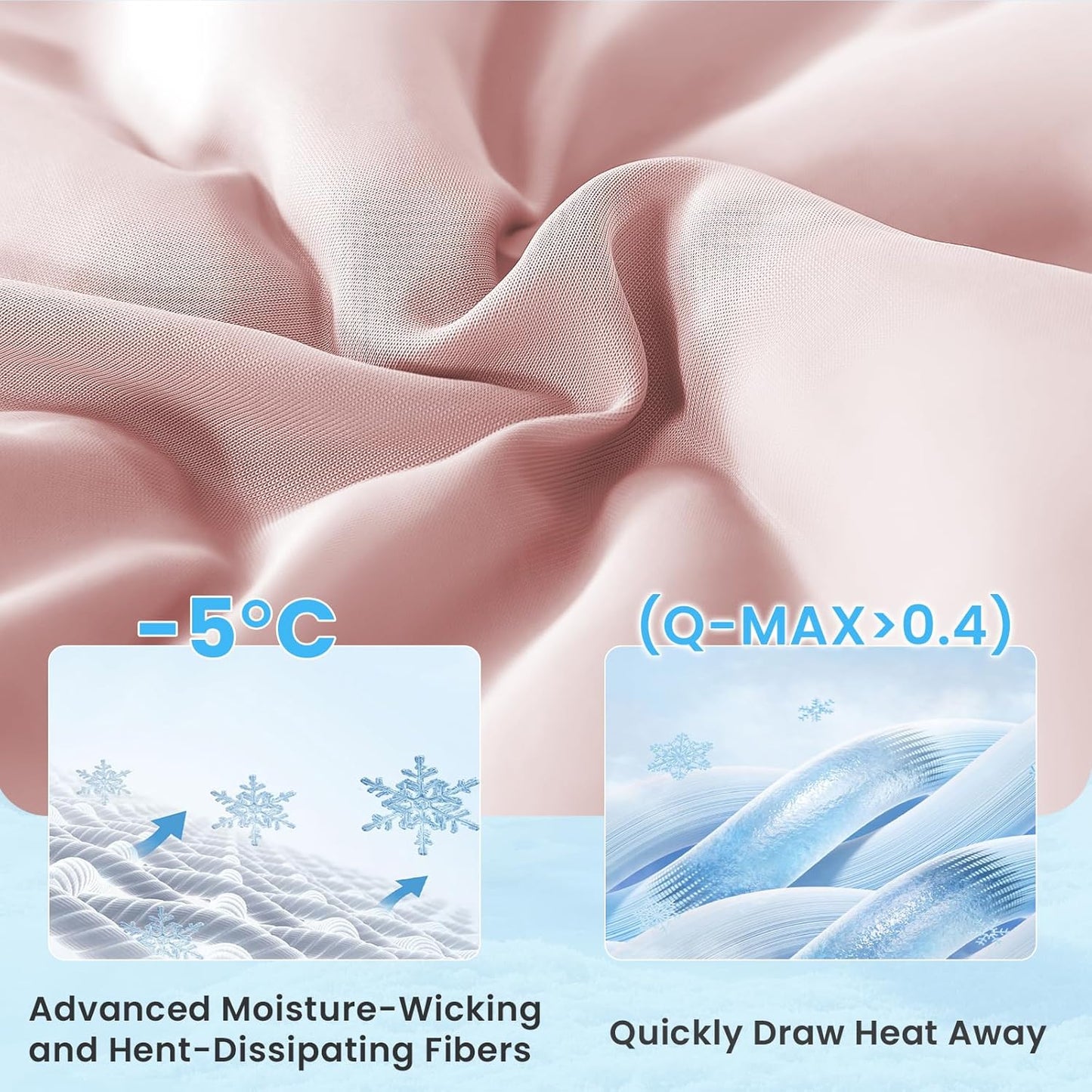 HYLEORY Cooling Comforter King Size - Summer Cooling Blanket for Hot Sleepers/Night Sweats, Double-Sided Cold Touch Silky Ice Comforters, Breathable Lightweight Beddings, Cool Pink, 108"x90"