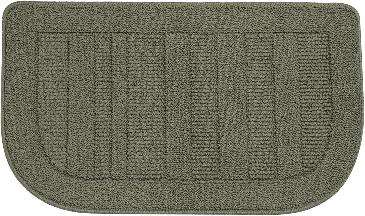 BEQHAUSE 30x18 Inch Kitchen Rug Mat Durable Kitchen Rugs Non-Slip Washable Absorbent Kitchen Mats for Floor Dirt-Resistant Semicircular Kitchen Mat (Green)