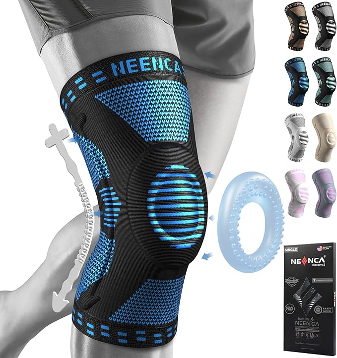 NEENCA Professional Knee Brace for Pain Relief, Medical Knee Support with Patella Pad & Side Stabilizers, Compression Knee Sleeve for Meniscus Tear, ACL, Joint Pain, Runner, Workout - FSA/HSA Eligible