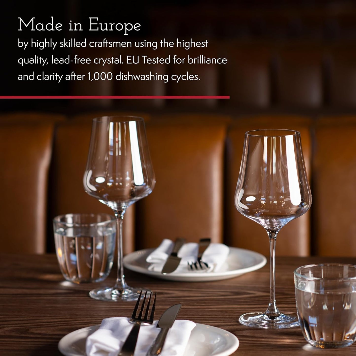 Gabriel-Glas Crystal Wine Glasses, Set of 6 with Gift Box - Premium, Universal Wine Glass for Red and White Wine - Dishwasher Safe, Lead-Free, 16 oz