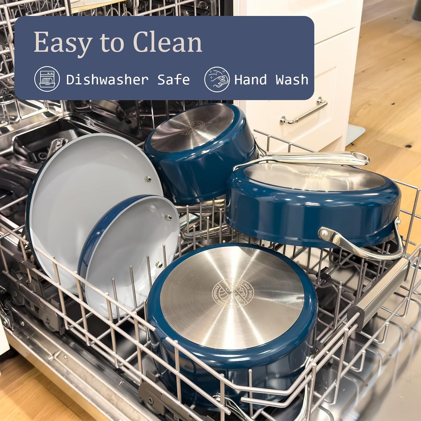 3.5qt Nonstick Ceramic Sauce Pan with Lid (8.19") Even Heat Distribution, Non Toxic & PFAS Free Healthy Cooking Pot for All Stovetops (Induction/Gas/Electric), Oven Safe 500°F, Fusion Red