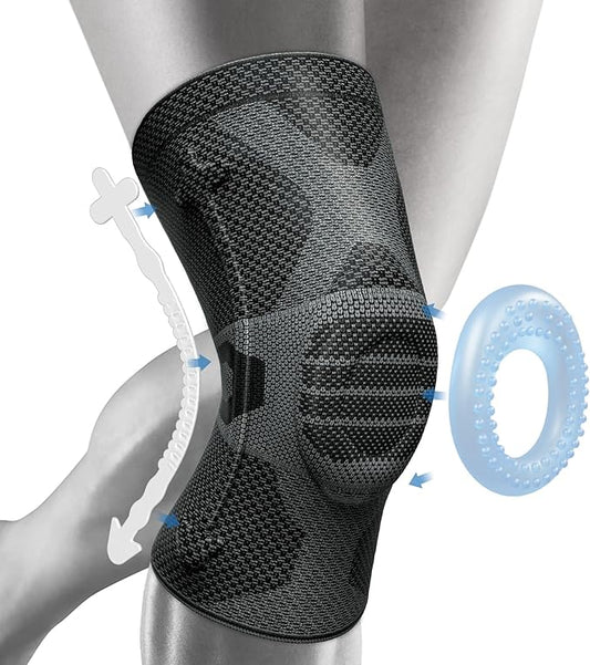 NEENCA Professional Knee Brace for Pain Relief, Medical Knee Compression Sleeve, Knee Support with Horizontal Knit Tech for Meniscus Tear, ACL, Arthritis, Joint Pain, Runner, Workout- FSA/HSA APPROVED