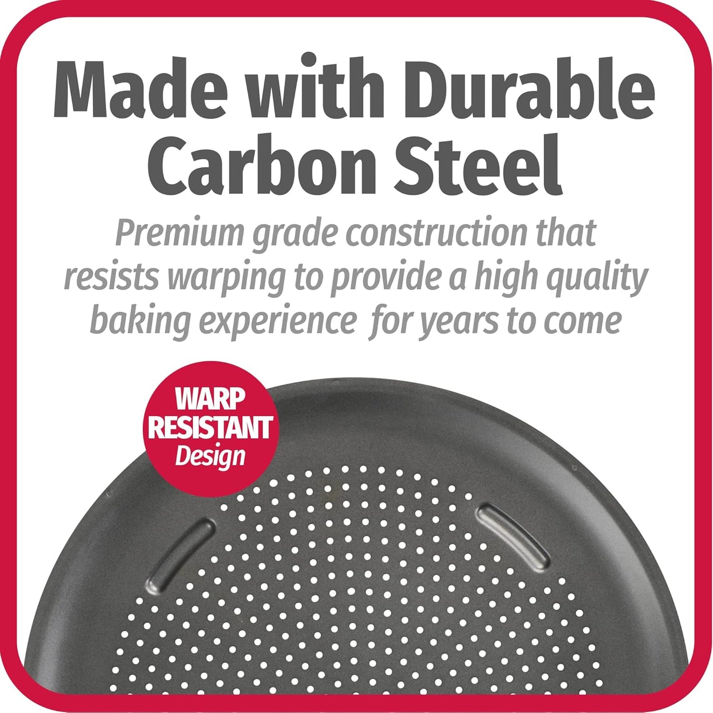 GoodCook AirPerfect Nonstick 16” Pizza Pan - Set of 2 - Pizza Trays for Oven, Perforated Round Pizza Pan, Carbon Steel Baking Pan, Homemade, Frozen & Leftover Slices