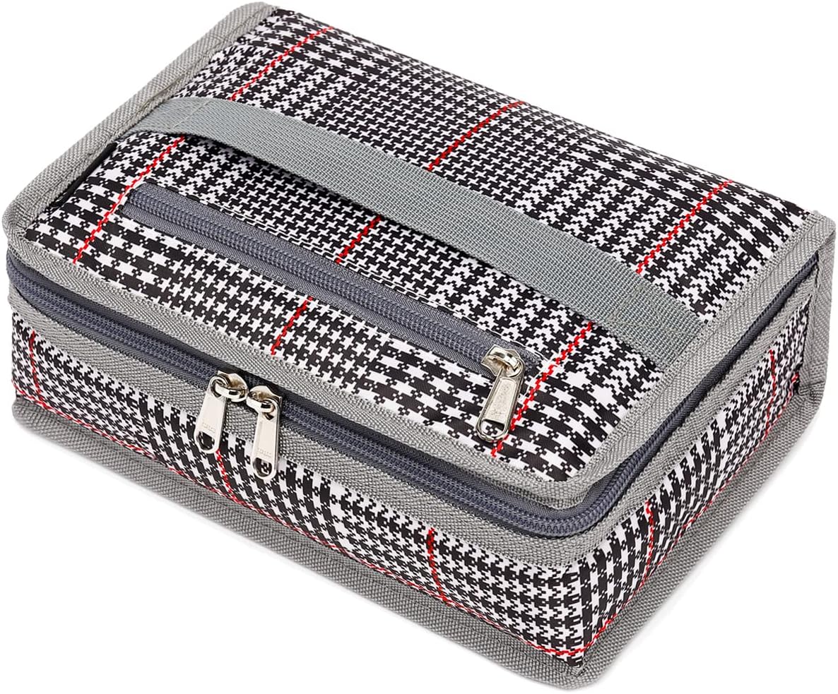 FlowFly Small Insulated Lunch box Portable Soft Bag Mini Cooler Thermal Meal Tote Kit with Handle for Work & School (W&B)