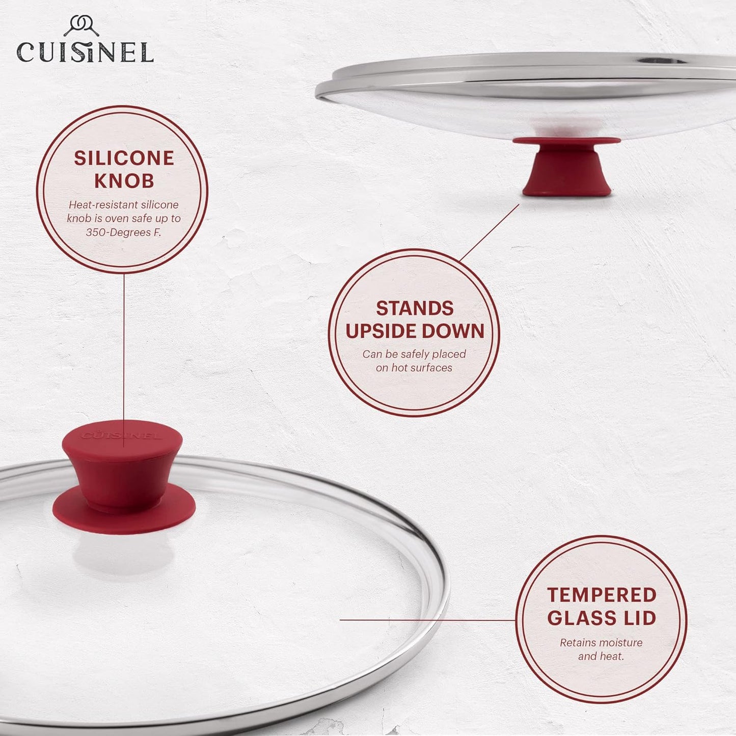 Glass Lids Set - 10" + 12"-Inch / 25.4cm + 30.48cm / 264mm + 308mm - Compatible with Lodge Cast Iron - Fully Assembled Tempered Replacement Cover - Oven Safe for Skillets Pots Pans: Universal Cookware