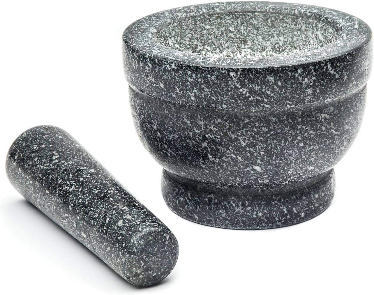 Fox Run Granite Mortar and Pestle, 5.5 x 6 x 6 inches, Black