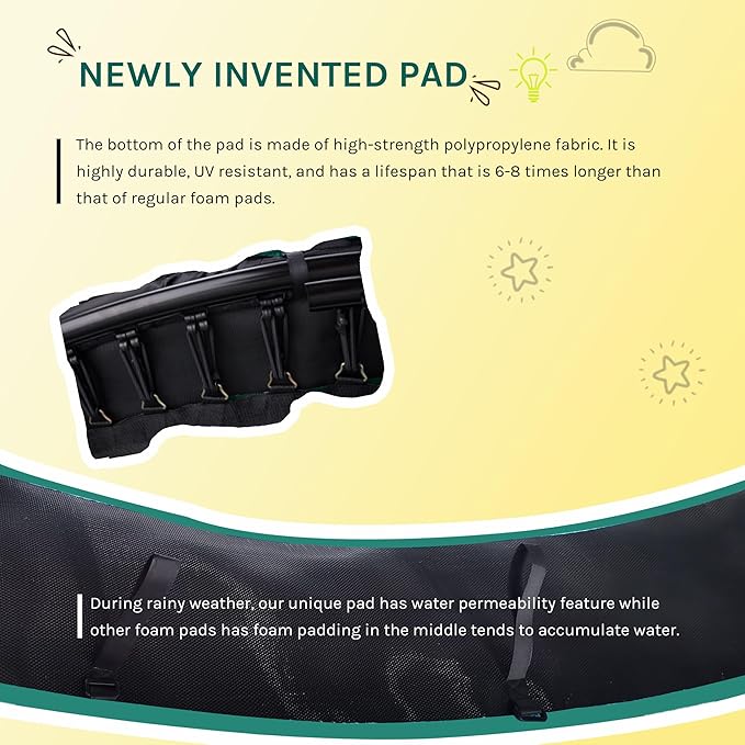 SkyBound 14 FT 12 FT 10FT 8FT 6FT Springless Trampoline for Kids and Adults - Recreational Trampolines with AntiRust Coating - Bungee Cords Outdoor Trampoline for Kids - No-Gap Design Zipper System