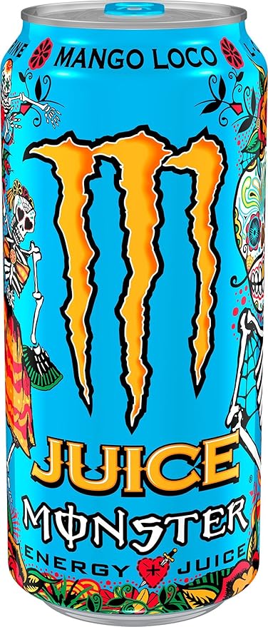 Monster Energy Juice Monster Mango Loco, Energy + Juice, Energy Drink, 16 Ounce (Pack of 24), 384 Ounce