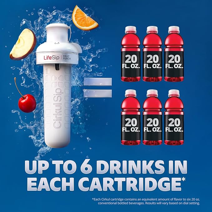 Cirkul Inflow Energy Flavor Cartridge Variety Pack with Caffeine, 6-Pack (2 Passion Fruit Dragon Fruit, 2 Wild Berry, 2 Watermelon), No Sugar, Zero Calorie Drink Mix