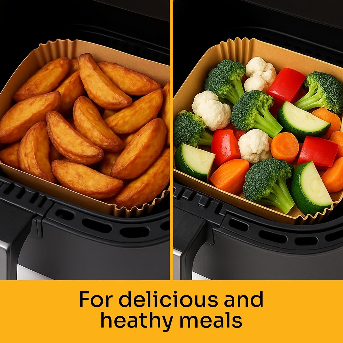 Mindful Design Air Fryer Paper Liners,125Pcs Parchment Paper, Air Fryer Disposable Liner for Microwave, Non-Stick Liners Rectangle Free of Bleach (8.5x5.5IN)