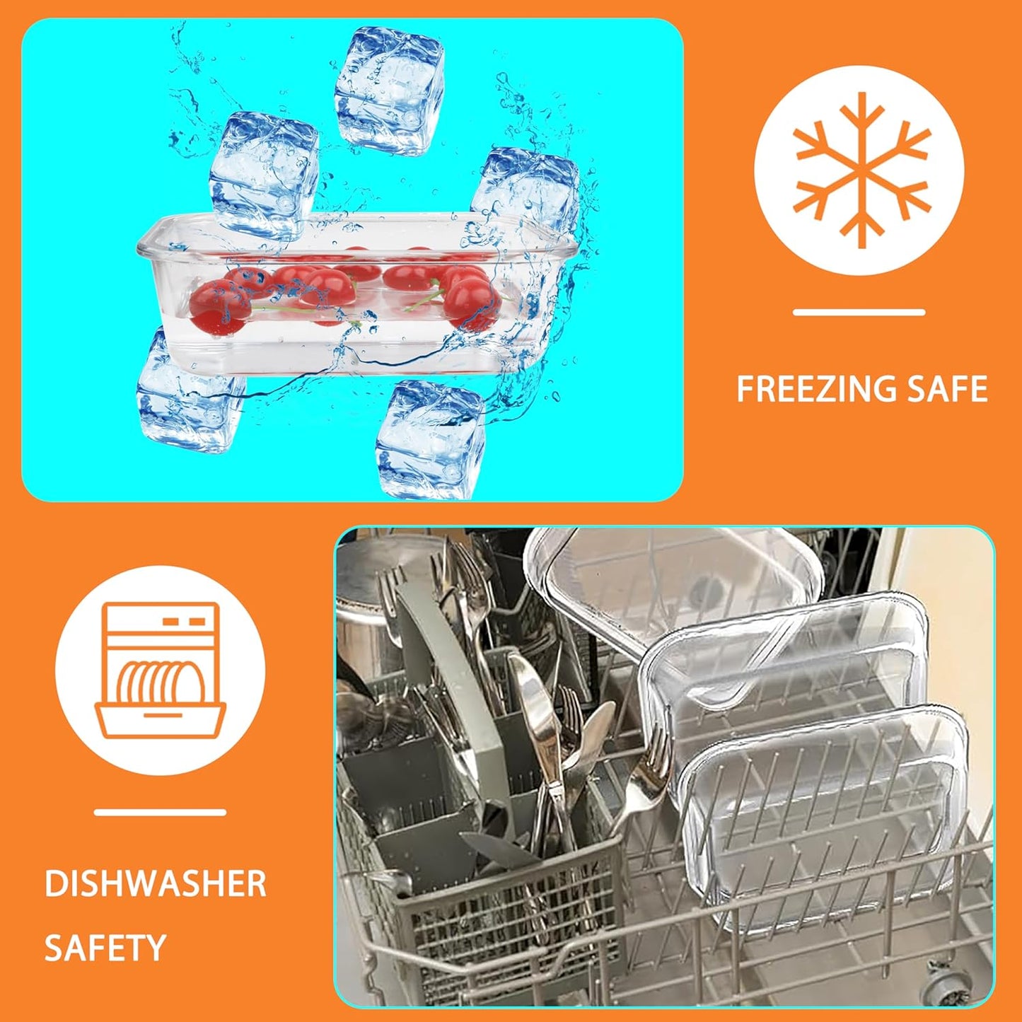 kakw10 Packs Glass Food Storage Containers,Glass Meal Prep Container for Lunch,can be used in the Microwave, Oven, Freezer and Dishwasher,with Upgraded Snap Locking Lids. (10 Packs)