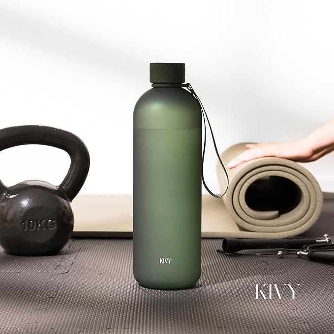 KIVY Slim Water Bottle 50oz [Lightweight & Shatterproof] - Reusable Tritan Water Bottle - Leak Proof Water Bottle for Women & Men - No Spill - Dishwasher Safe - Blue Water bottle