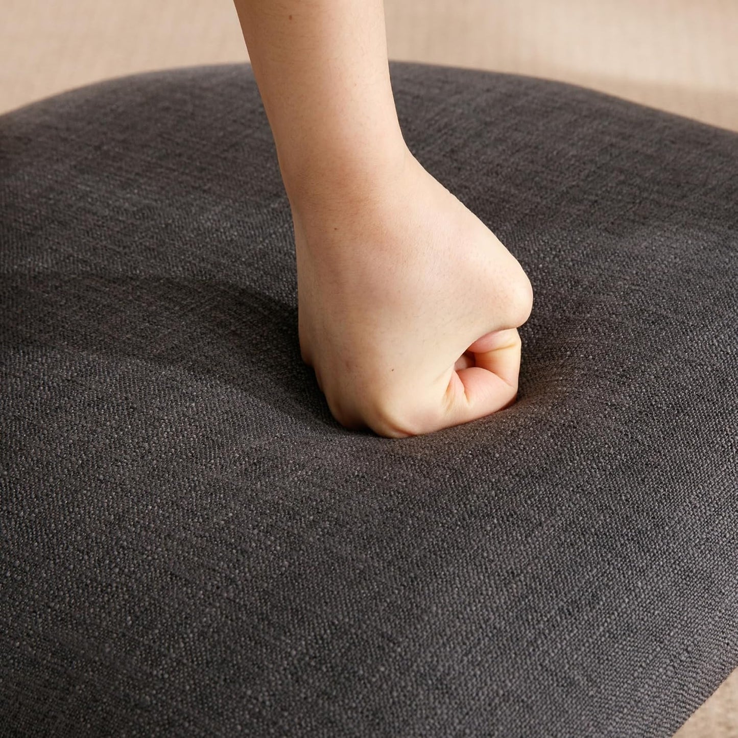 chairus Dining Chairs Set of 6 Linen Fabric Diner Chairs Farmhouse Wood Chairs for Kitchen and Dining Room, Black