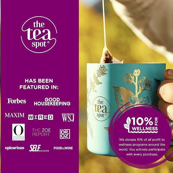 The Tea Spot Organic Morning Mojo Black Tea with Vanilla and Citrus for Energy | Breakfast Blend of Pu'erh Tea, Black Tea, Orange Peel and Vanilla Flavor | 15 Tea Bags
