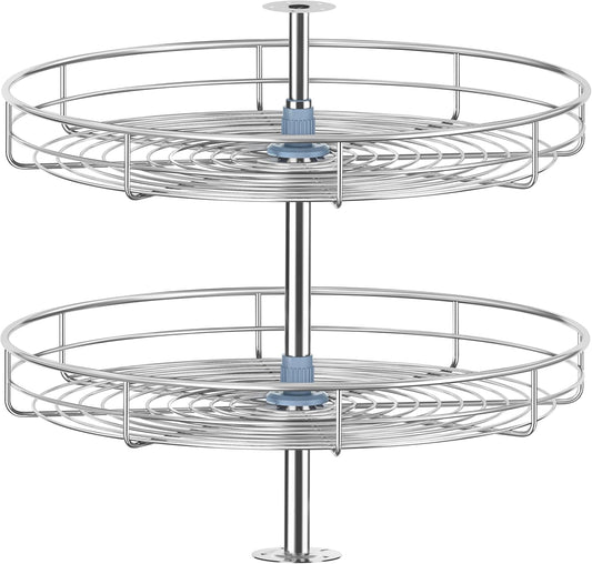 28" Lazy Susan Turntable for Cabinet - Corner Cabinet Organizer for Kitchen, Full Circle Corner Cabinet Lazy Susan Replacement Shelves Rotating Rack for Corner Base