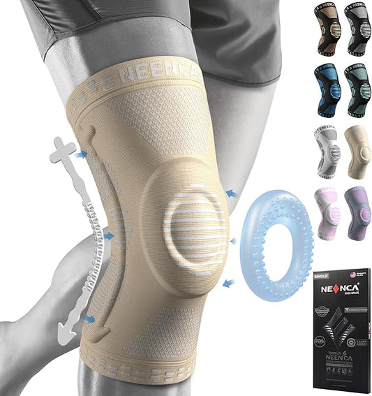 NEENCA Knee Brace for Women & Men, Medical Knee Support with Patella Pad & Side Stabilizers, Knee Compression Sleeve for Knee Pain, Meniscus Tear, ACL, Joint Pain, Runner, Workout - FSA/HSA Eligible