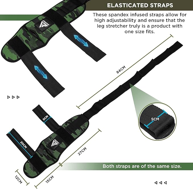 RDX Yoga Stretching Strap, Ankle Ligament Stretcher Belt with Loops Ligament Stretch Band, Fitness Leg Stretcher for Plantar Fasciitis, Foot Stretch Assist for Hamstring, Flexibility Exercise