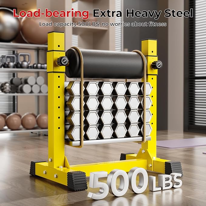 BODYRHYTHM Bulgarian Split Squat Stand, Single Leg Squat Roller Stand with 9 Adjustable Roller Heights for Squats, Leg Lunges, Lower Body Training.