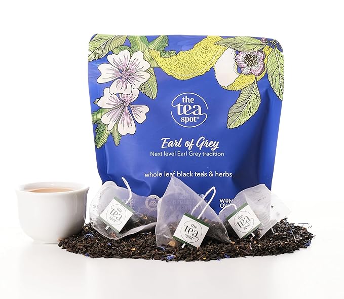 The Tea Spot Earl of Grey Black Tea with Citrus for Energy | Blend of Black Tea, Citrus Root, Mallow Flowers, Bergamot, Citrus and Vanilla Flavoring | 15 Tea Bags