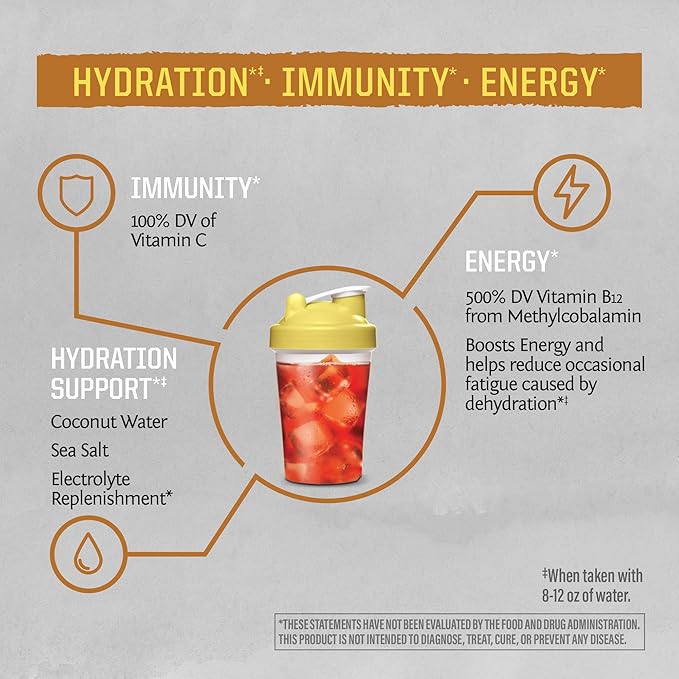 Sunwarrior Hydration Powder Electrolyte Packets Powder B12 Elderberry | Juicy Pineapple Flavored 18 Stick Packs 126g Pouch | Vegan and Plant-Based Sugar Free