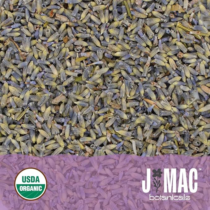 J MAC BOTANICALS, Organic Lavender Flower (4 oz), Dried Lavender Flowers, Buds, Manufactured in The USA