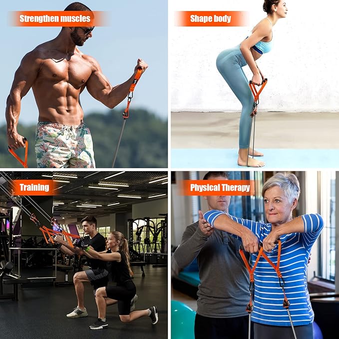 HPYGN Resistance Bands, Heavy Exercise Bands with Handles, Fitness Bands for Working Out, Workout Bands for Men, Weight Bands Set for Muscle Training, Strength, Slim, Yoga, Home Gym Equipment