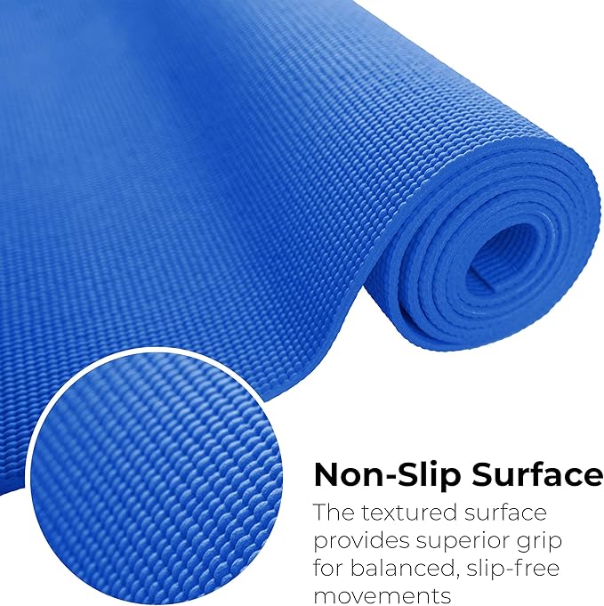 Hello Fit 10-Pack Yoga Mat, 68" x 24" Non Slip Exercise Mat, 4mm Thick Gym Mat for Fitness and Stretching, Bulk Non Toxic Yoga Mats for Schools and Studios