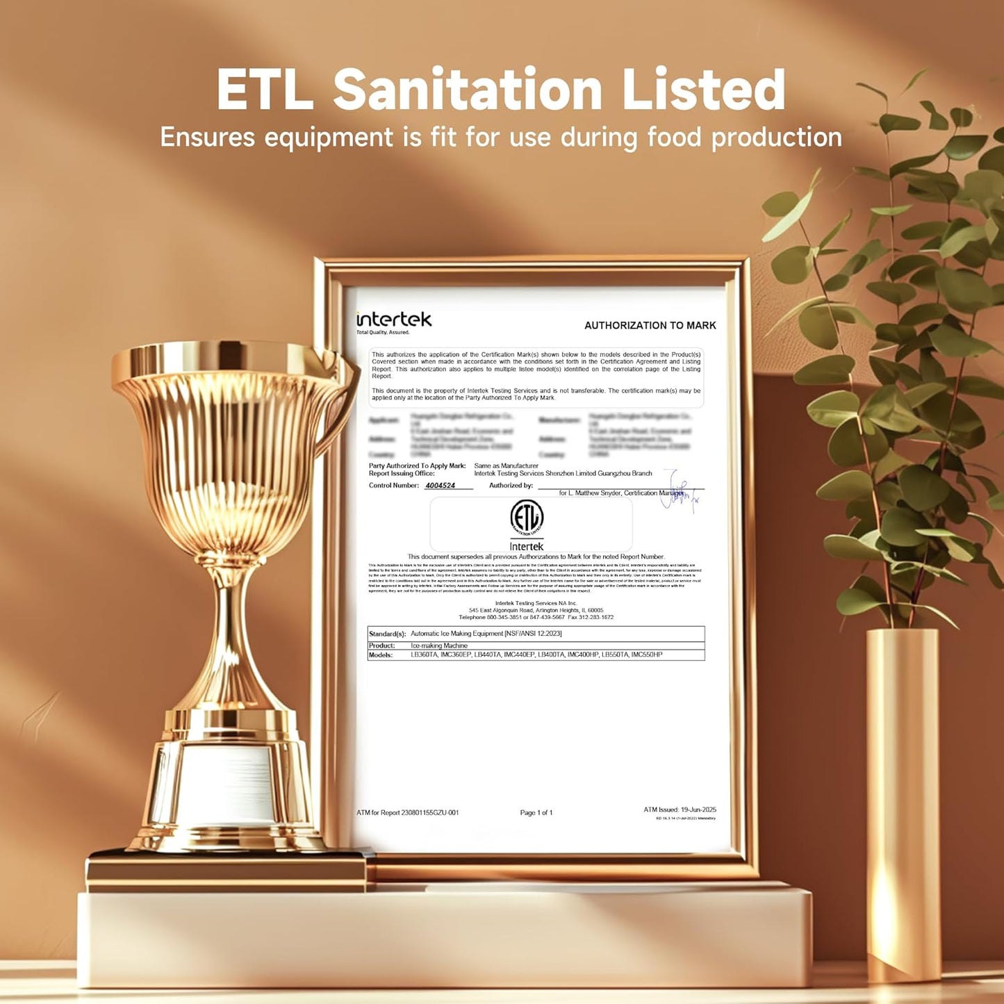 Commercial Ice Maker Machine, 400 lbs /24 h, 330 lbs Storage Bin, Stainless Steel, Automatic Cleaning, Blue Ray, Perfect for Bar or Business, Includes Ice Shovel, Connection Hose