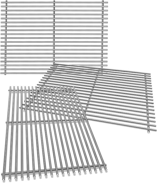 Kalomo Grill Grates Parts for Weber Genesis Grill 66803, 66096, Weber Genesis II E-610, Genesis II LX E-640 S-640, CSE-315, CSS-315, 18”Stainless Steel Grids BBQ Gas Grill Replacement Parts