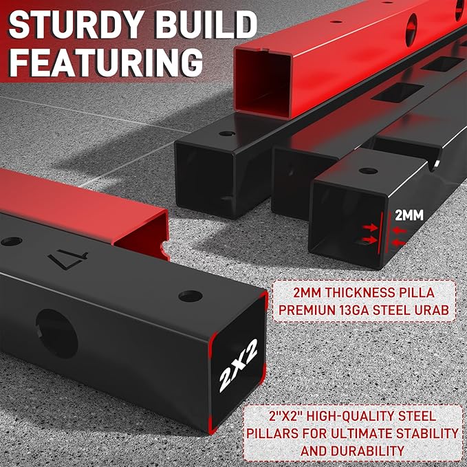 Smith Machine with LAT-Pull Down System & Cable Crossover Machine, 2000LBS Power Cage Rack for Garage Workout & Home Gym