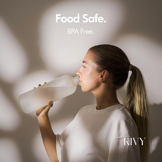 KIVY Tritan Water Bottle 2nd Generation (Black Clear, 50oz)