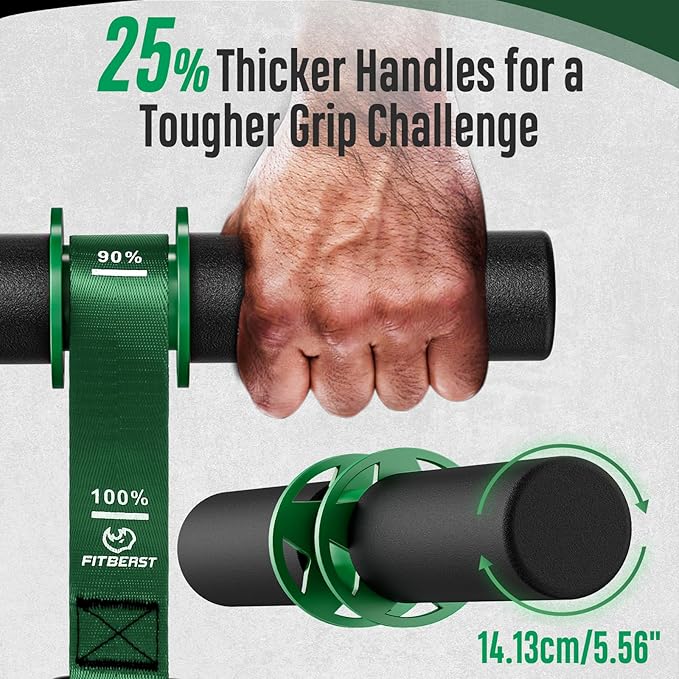 FitBeast Forearm Strengthener & Wrist Roller Forearm Exerciser - Adjustable Forearm Strength Trainer with Thickened Anti-Slip Grip Handles, Ideal for Boosting Grip Strength & Muscle Building